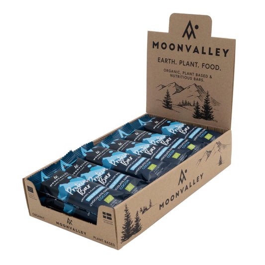 Moonvalley Organic Protein Bar - Chocolate-Dipped Cocoa - Box of 18 servings