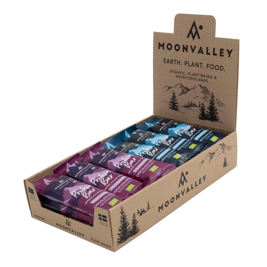 Moonvalley Organic Protein Bar - Chocolate-Dipped - Mix Box of 18 servings