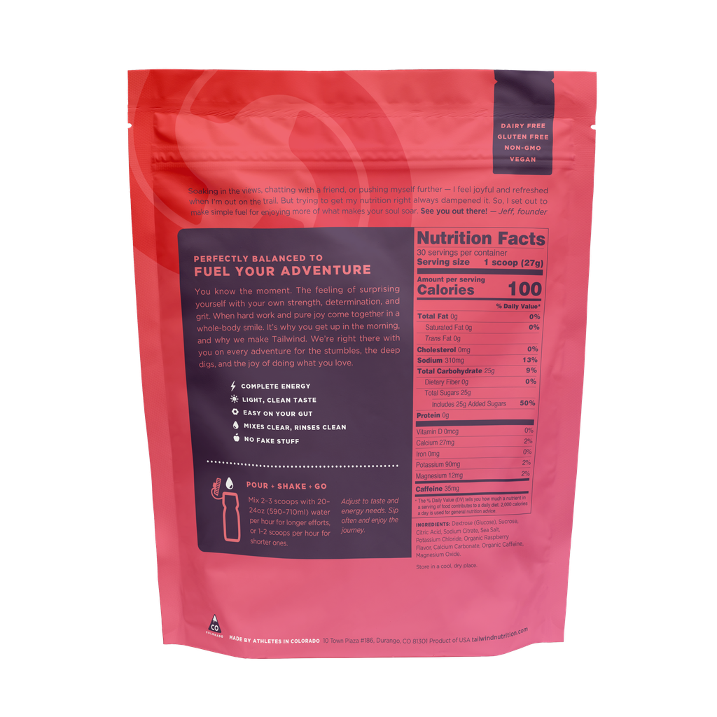 Tailwind Endurance Fuel - Raspberry Caffeinated - 30 Servings