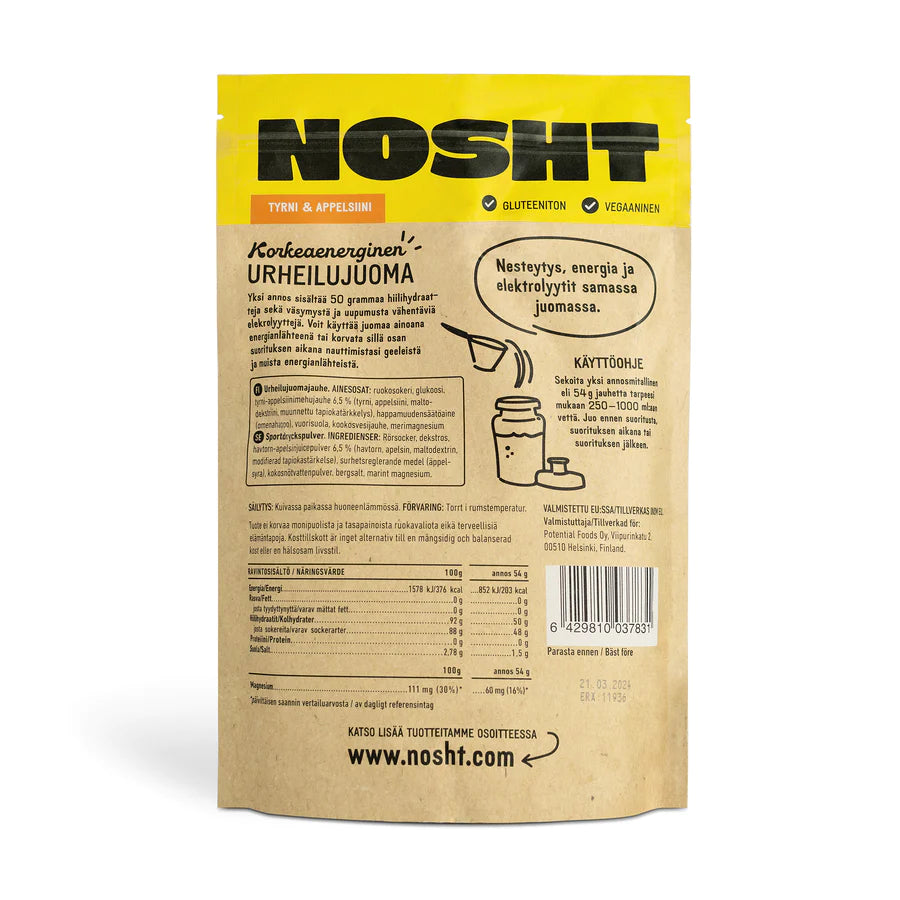 Nosht High Energy Sports Drink - Sea Buckthorn - 15 Servings