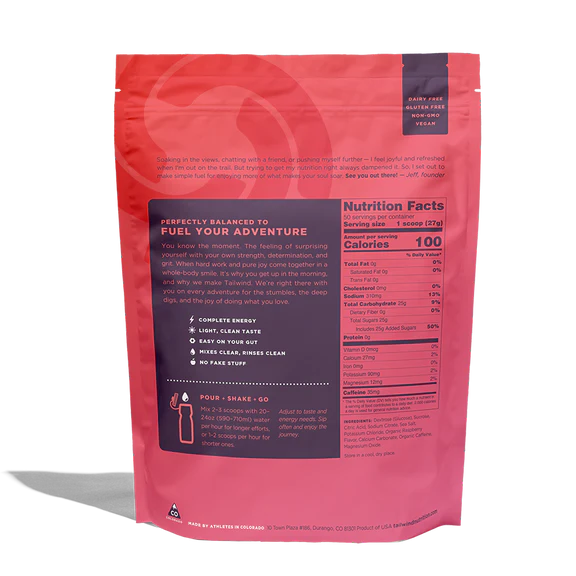 Tailwind Endurance Fuel - Raspberry Caffeinated - 50 Servings