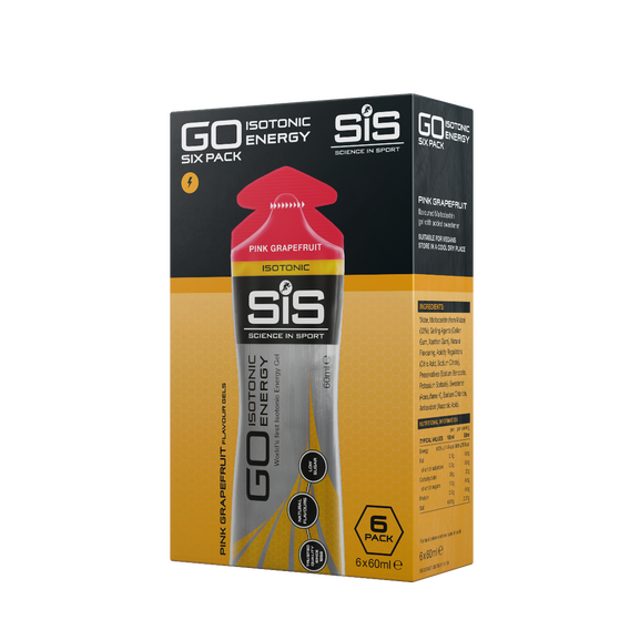 SIS Go Isotonic Energy Gel - Pink Grapefruit - Pack of 6 servings