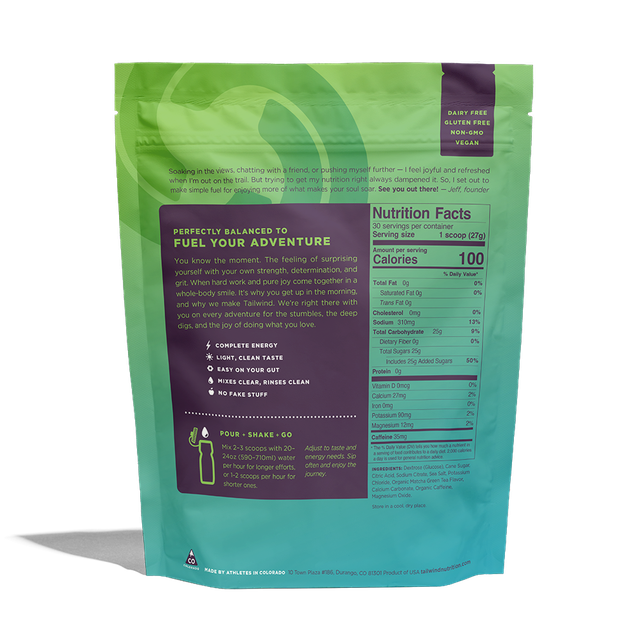 Tailwind Endurance Fuel - Matcha Caffeinated - 30 Servings