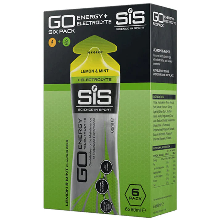 SIS Go Isotonic Energy + Electrolyte Gel - Lemon & Mint - Pack of 6 servings