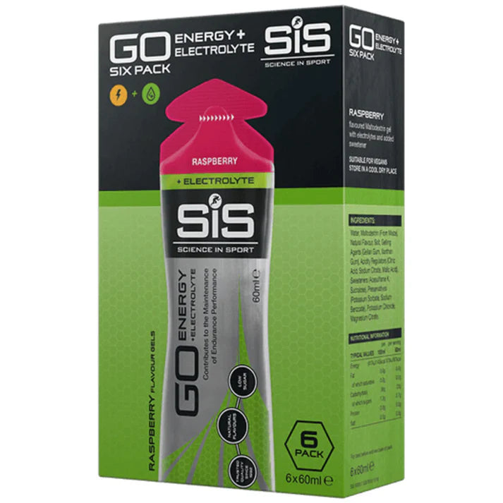 SIS Go Isotonic Energy + Electrolyte Gel - Raspsberry - Pack of 6 servings
