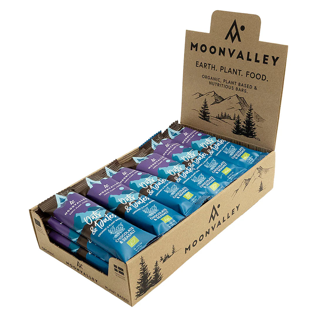 Moonvalley Organic Energy Bar - Chocolate & Seasalt - Box of 18 servings