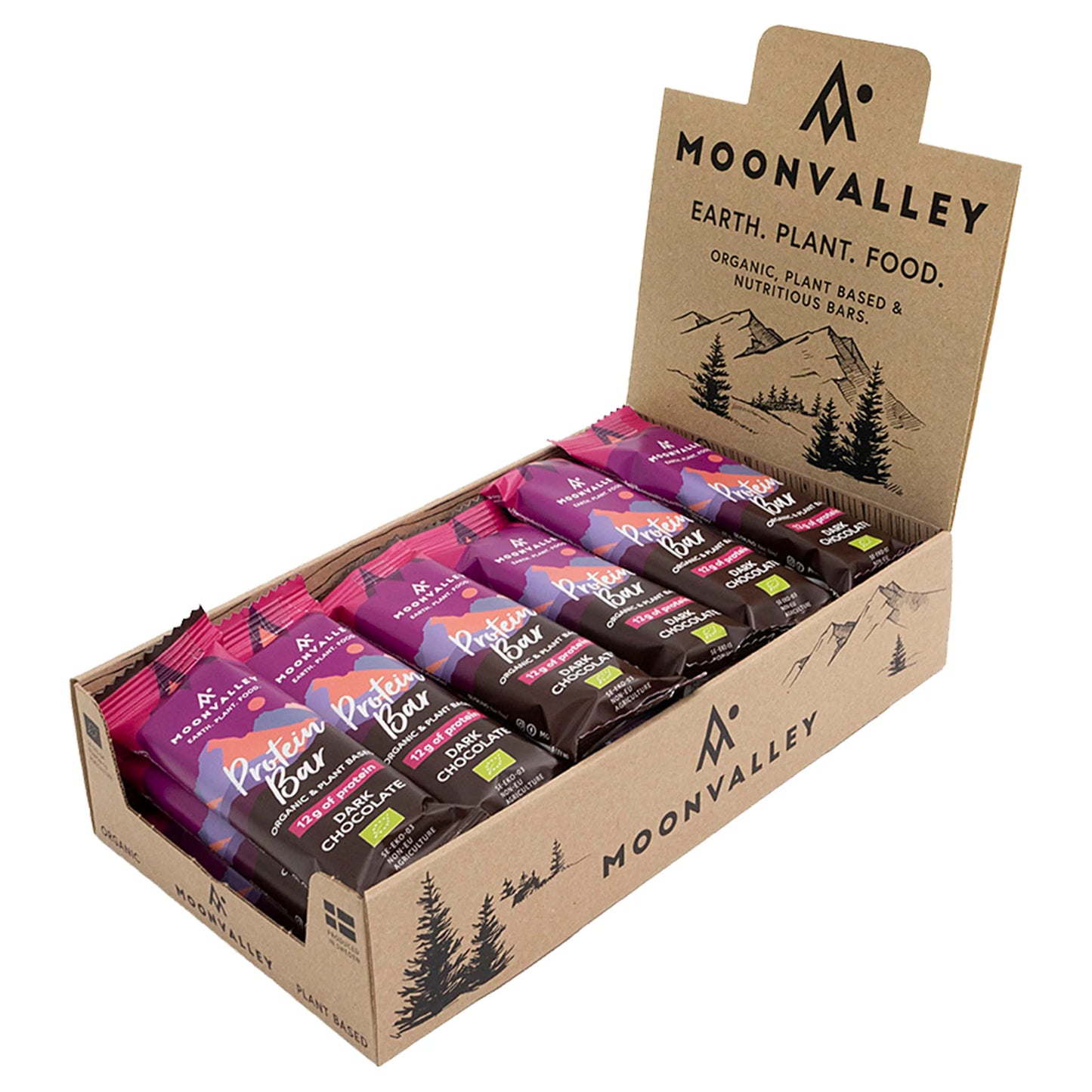 Moonvalley Organic Protein Bar - Dark Chocolate - Box of 18 servings