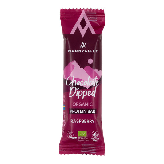 Moonvalley Organic Protein Bar - Chocolate-Dipped Raspberry - Single serving