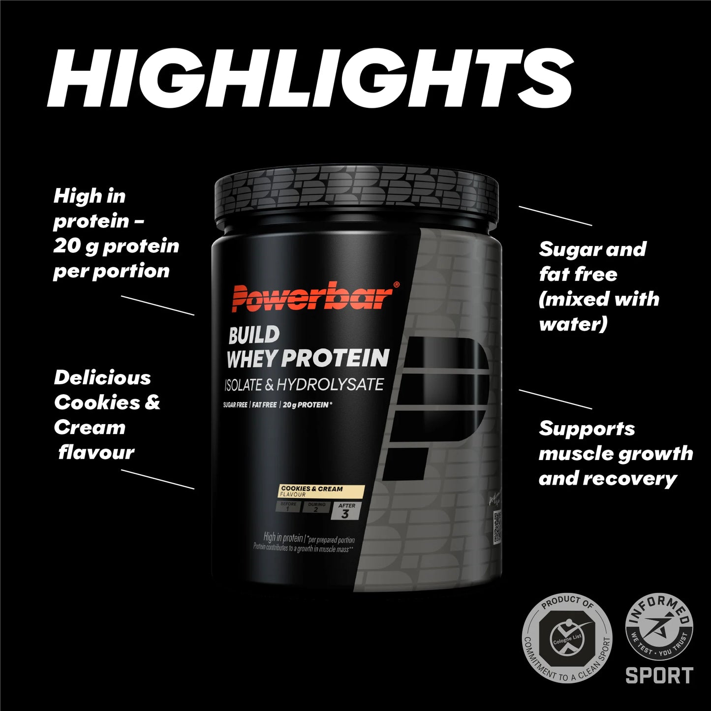 Black Line Whey Protein Isolate - Cookies & Cream - 20 Servings