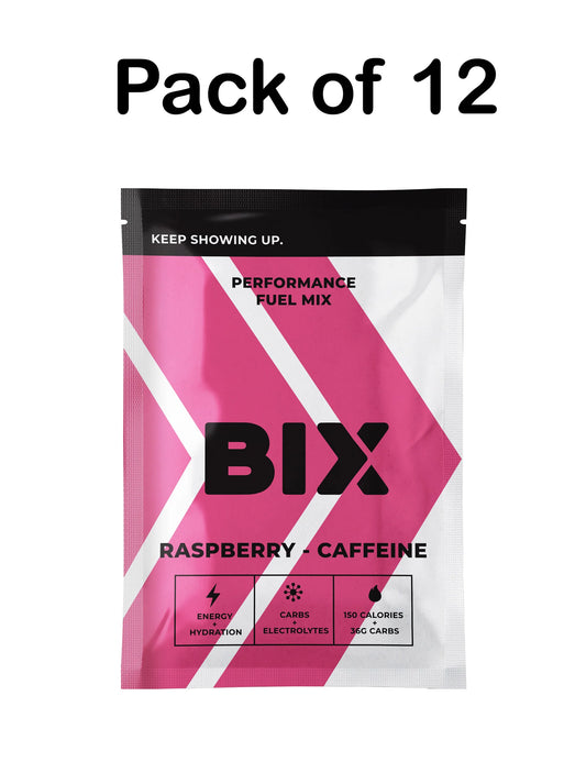 Bix Performance Fuel Mix - Raspberry with Caffeine - Box of 12 servings