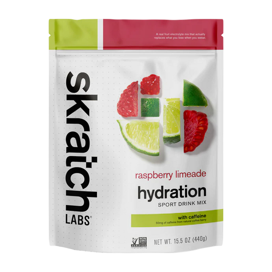 Skratch Sport Drink Mix - Raspberry Limeade with 50mg Caffeine - Bag