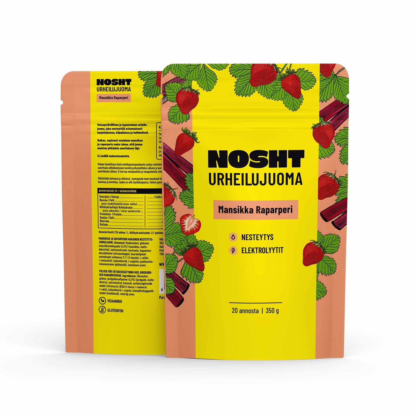 Nosht Endurance Drink Mix - Strawberry & Rhubarb - 20 Servings
