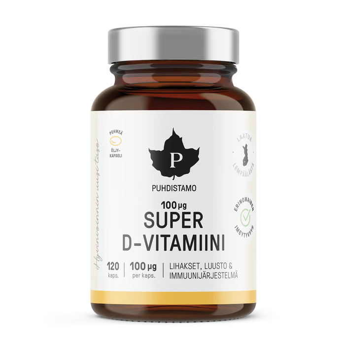 Puhdistamo Super Vitamin D 100 μg - Natural - 120 Servings